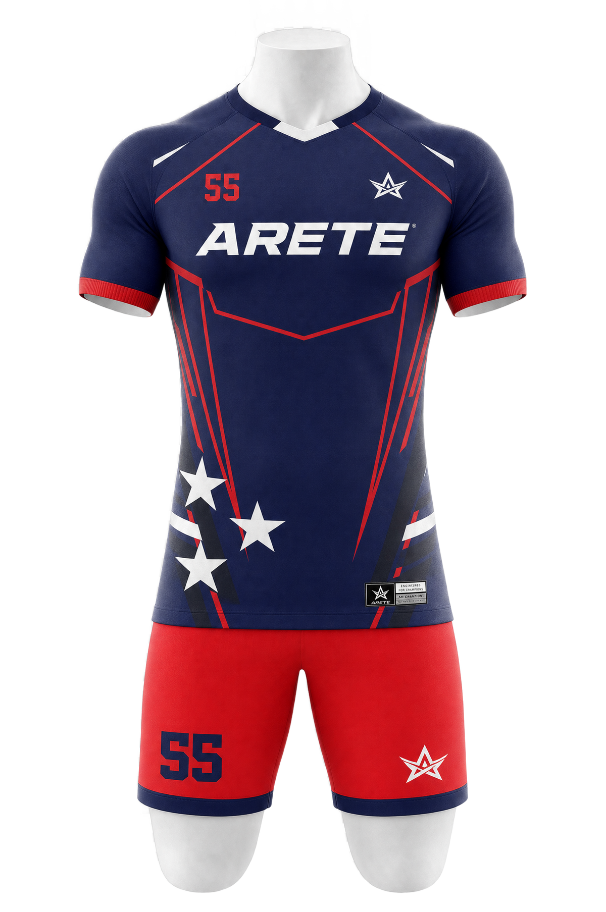 ARETE Equalizer soccer uniform on mannequin