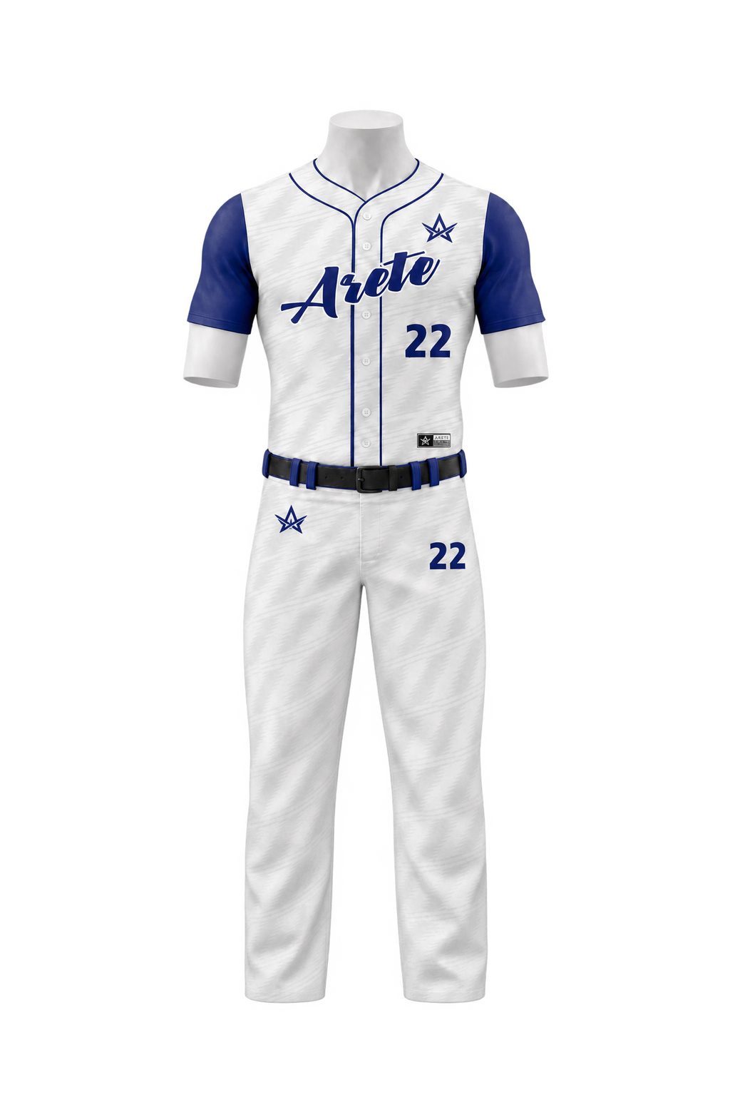 ARETE Ace baseball uniform on mannequin