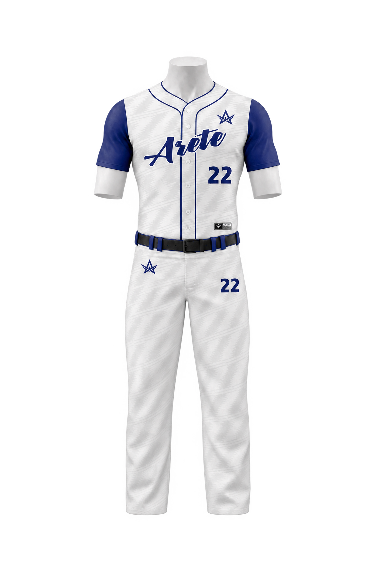 ARETE Ace baseball uniform on mannequin